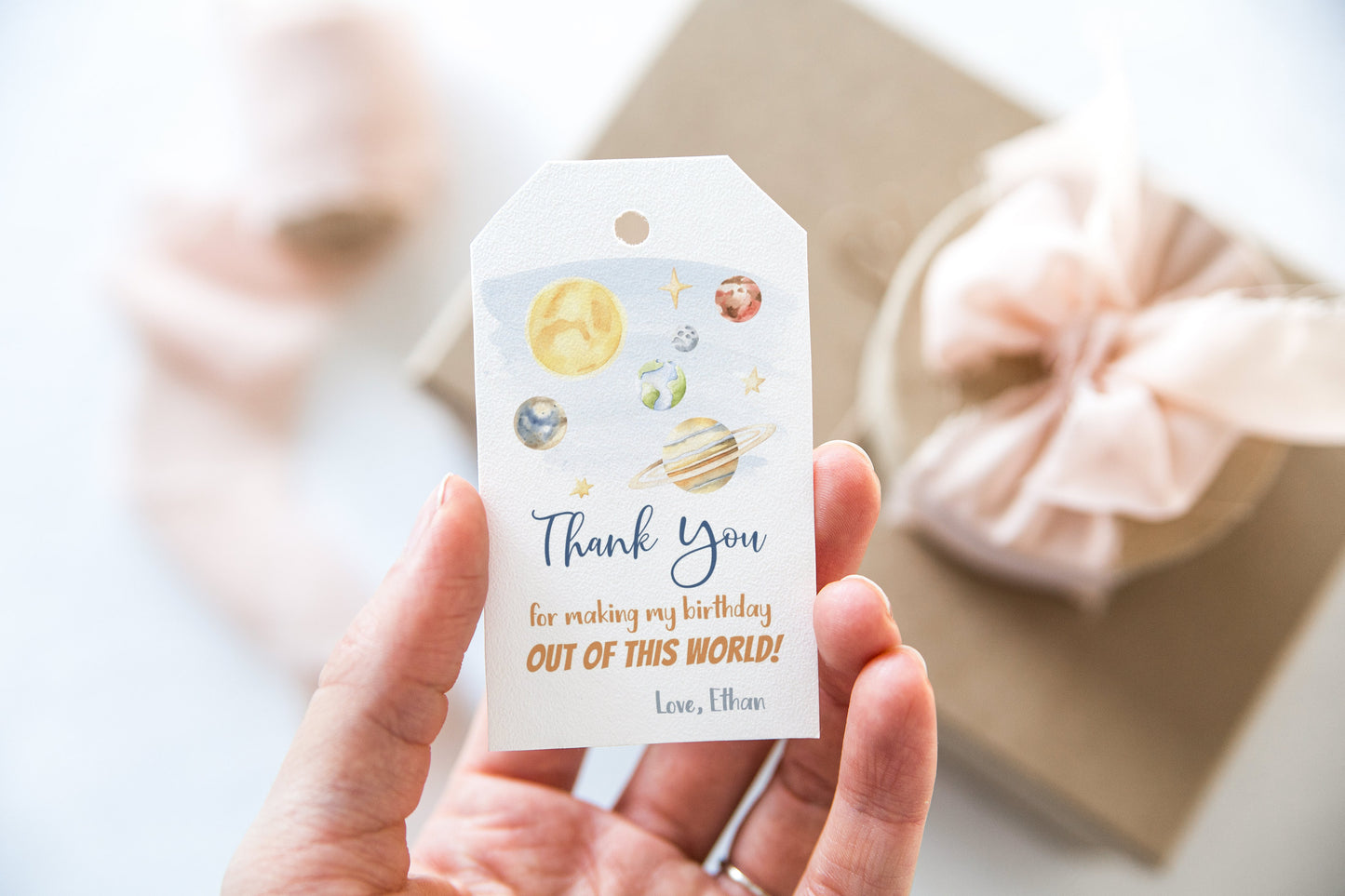Space Thank You Tags | Astronaut Birthday Party Decorations - 39B
