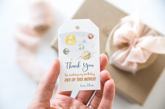 Space Thank You Tags | Astronaut Birthday Party Decorations - 39B