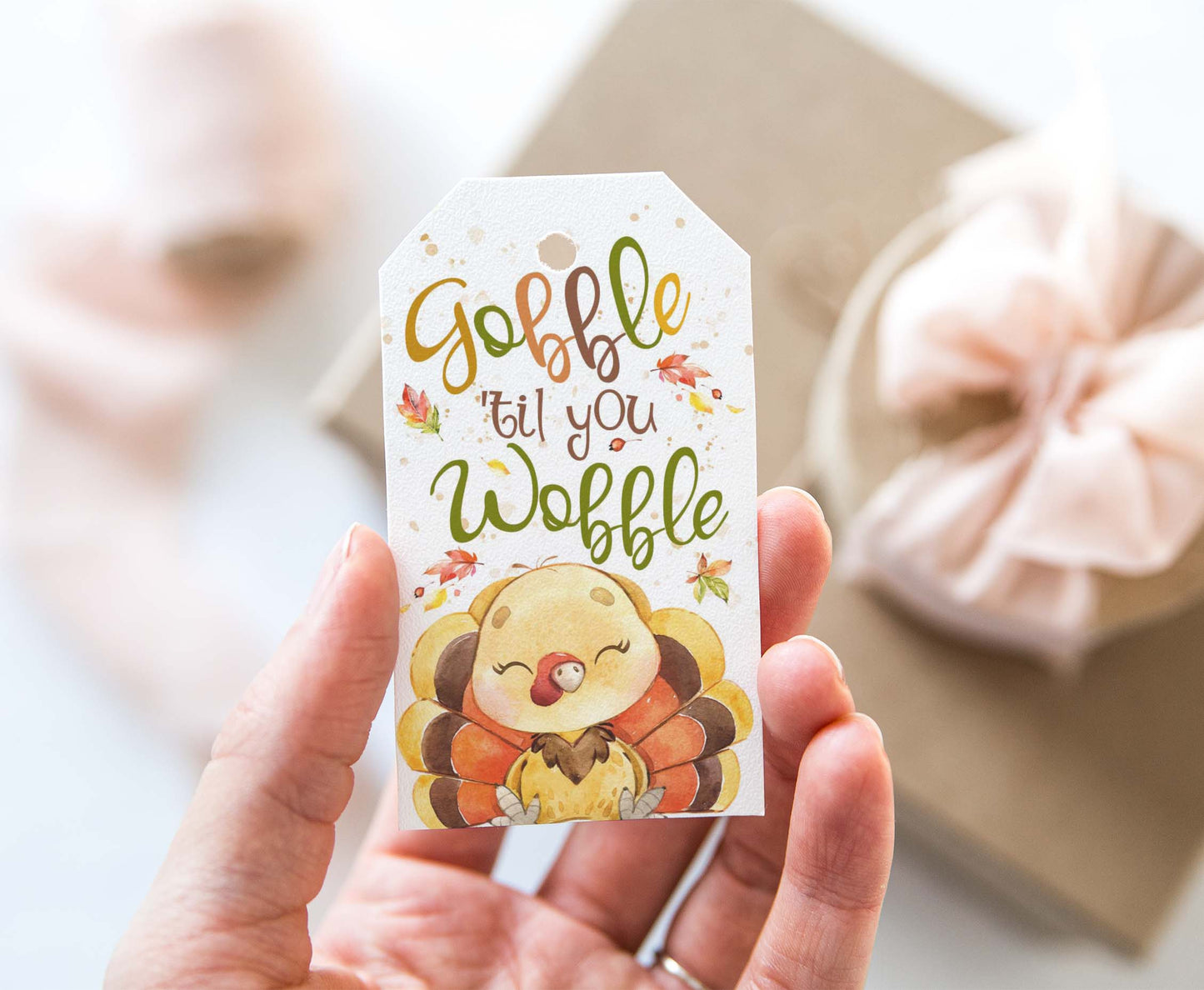 Gobble 'til you Wobble Gift Tags | Thanksgiving Tags - 118