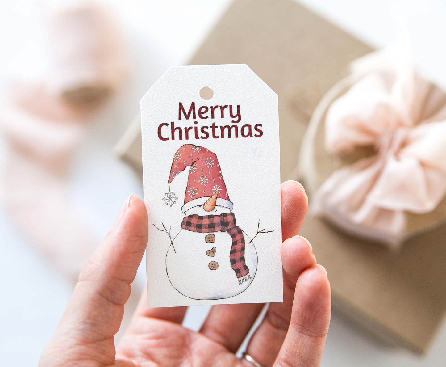 Snowman Tags | Merry Christmas Favor Tags - 112