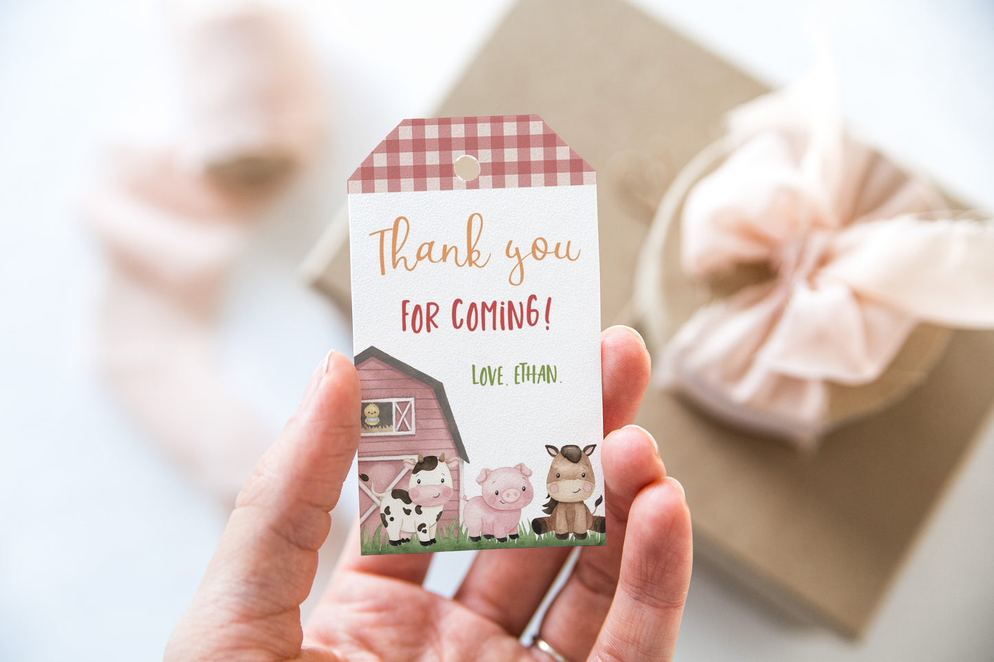 Farm Thank You Tags | Barnyard Birthday Party Printable - 11A