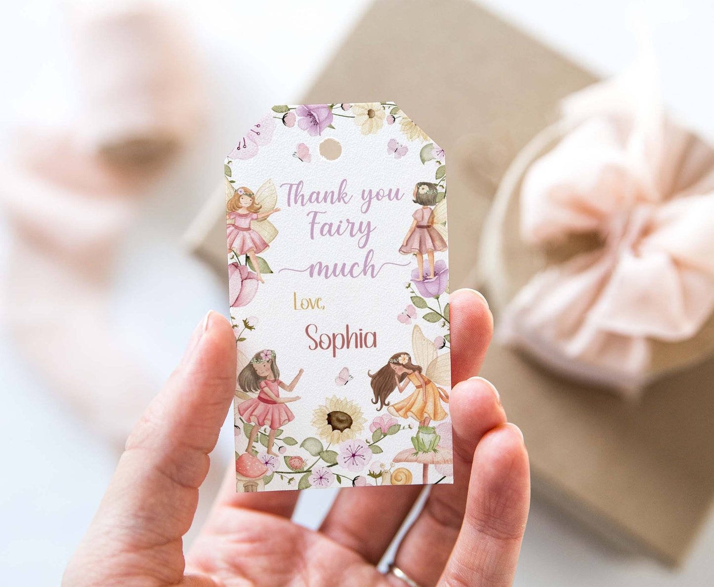 Editable Fairy Thank You Tags | Fairy Garden Party Favor Tags - 10A