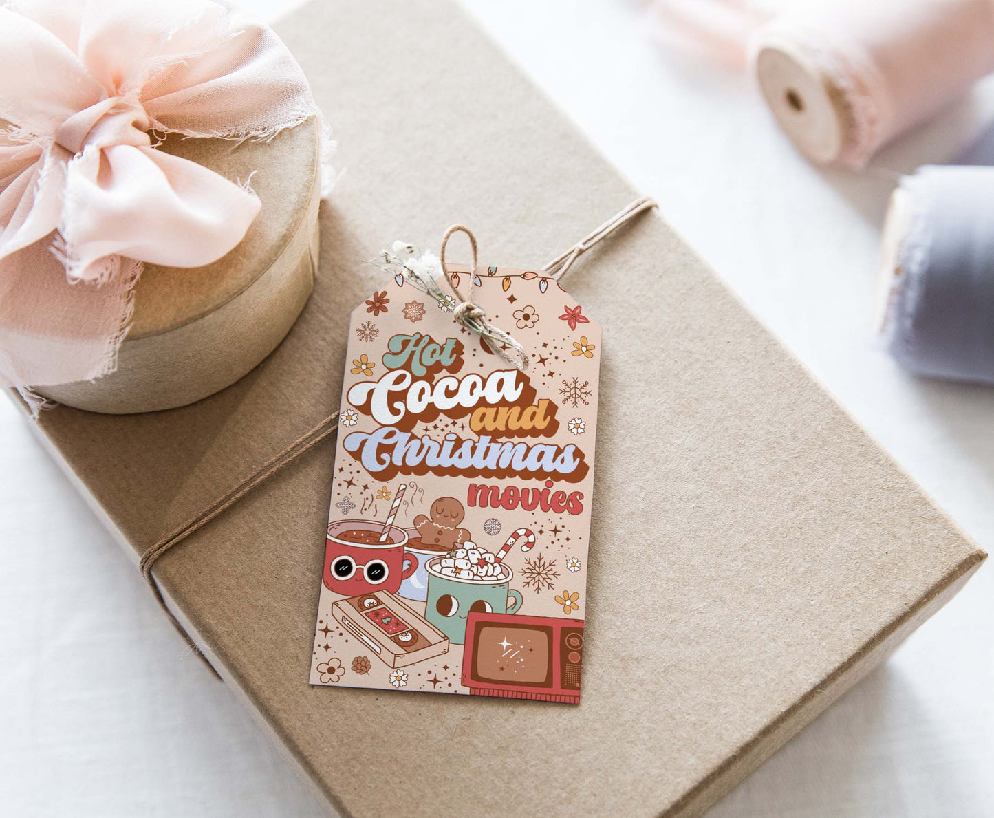 Hot cocoa and christmas movies Tags | Christmas Hot cocoa Favor Tags - 112