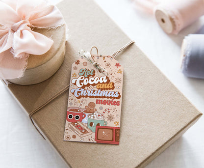 Hot cocoa and christmas movies Tags | Christmas Hot cocoa Favor Tags - 112