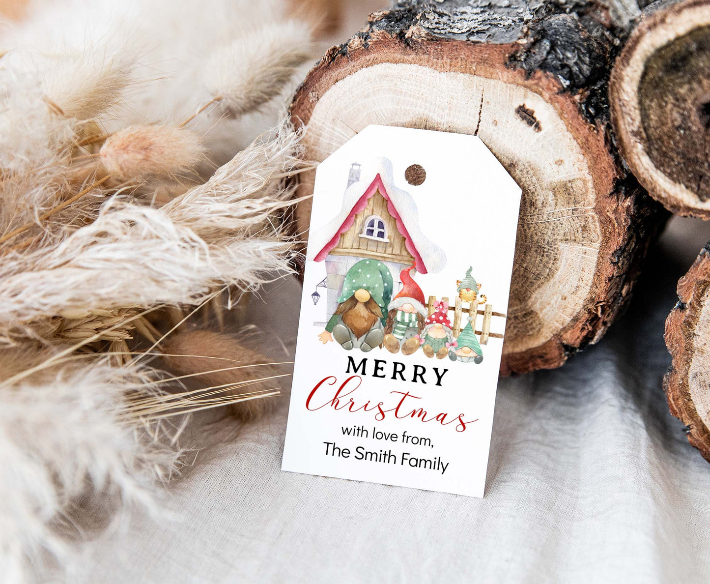 Christmas Gnome Tags | Editable Christmas Gift Tag - 112