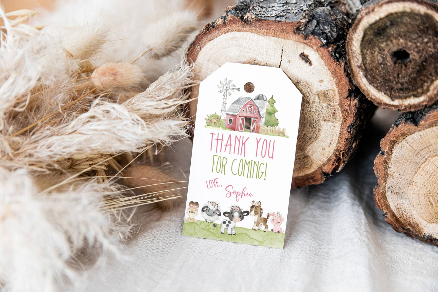 Girl Farm Thank you Tags | Floral Farm Birthday Party Printable - 11C1