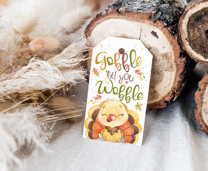 Gobble 'til you Wobble Gift Tags | Thanksgiving Tags - 118