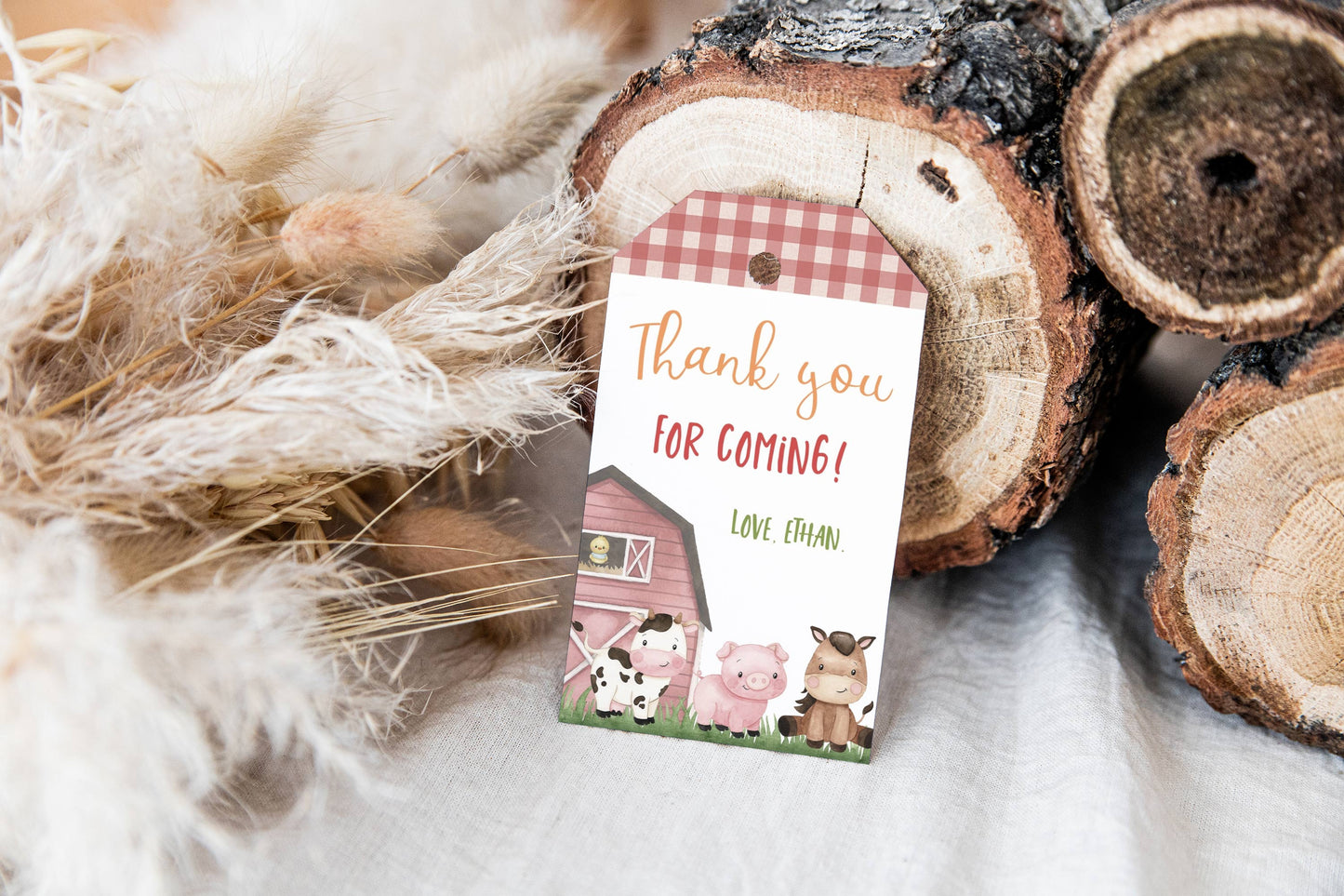 Farm Thank You Tags | Barnyard Birthday Party Printable - 11A