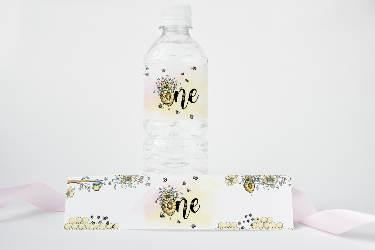 Bee First Birthday Water Bottle Labels | Sweet to Bee ONE Party Decorations - 61A