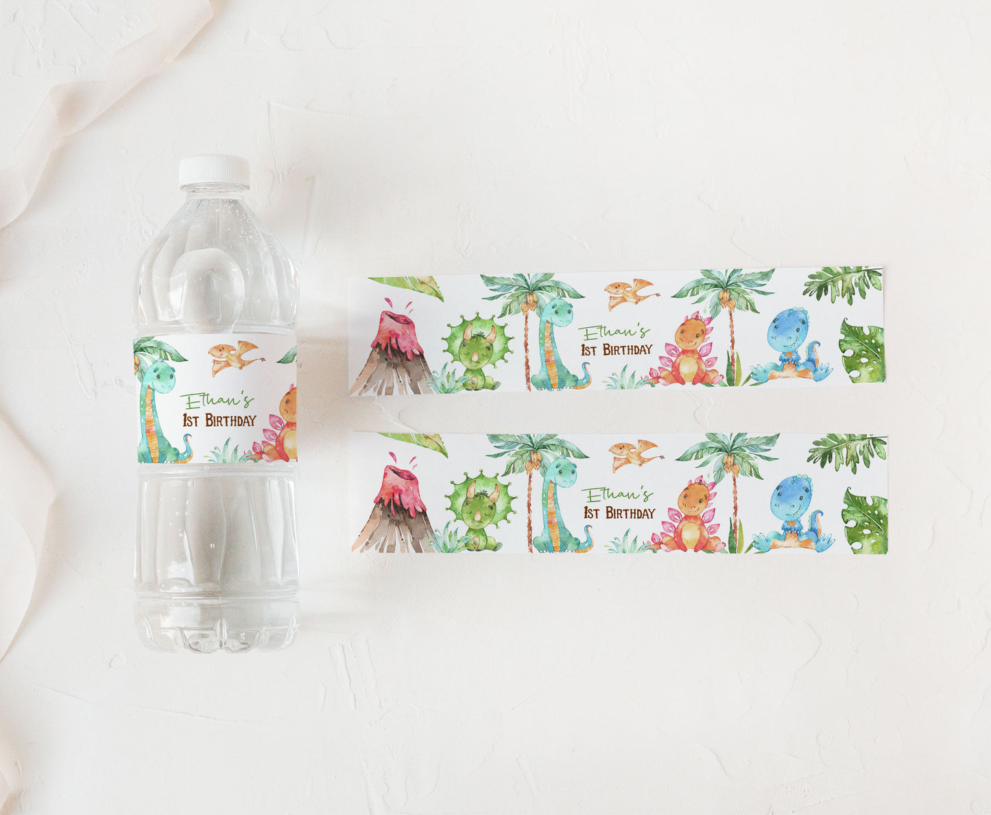 Editable Dinosaur Water Bottle Labels | Dino Theme Party Decorations - 08A