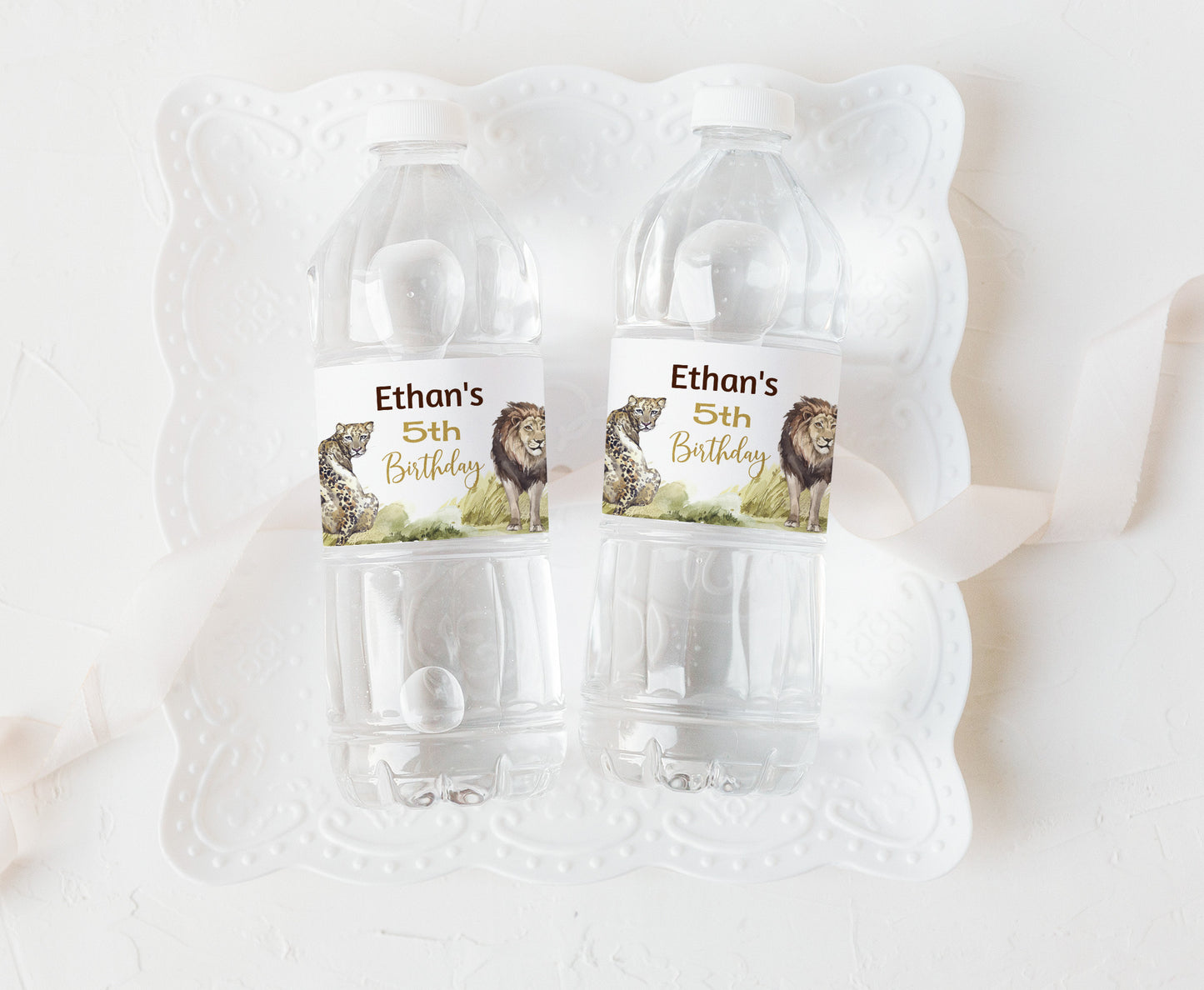 Editable Safari Water Bottle Labels | Jungle Birthday Party Decorations - 35I