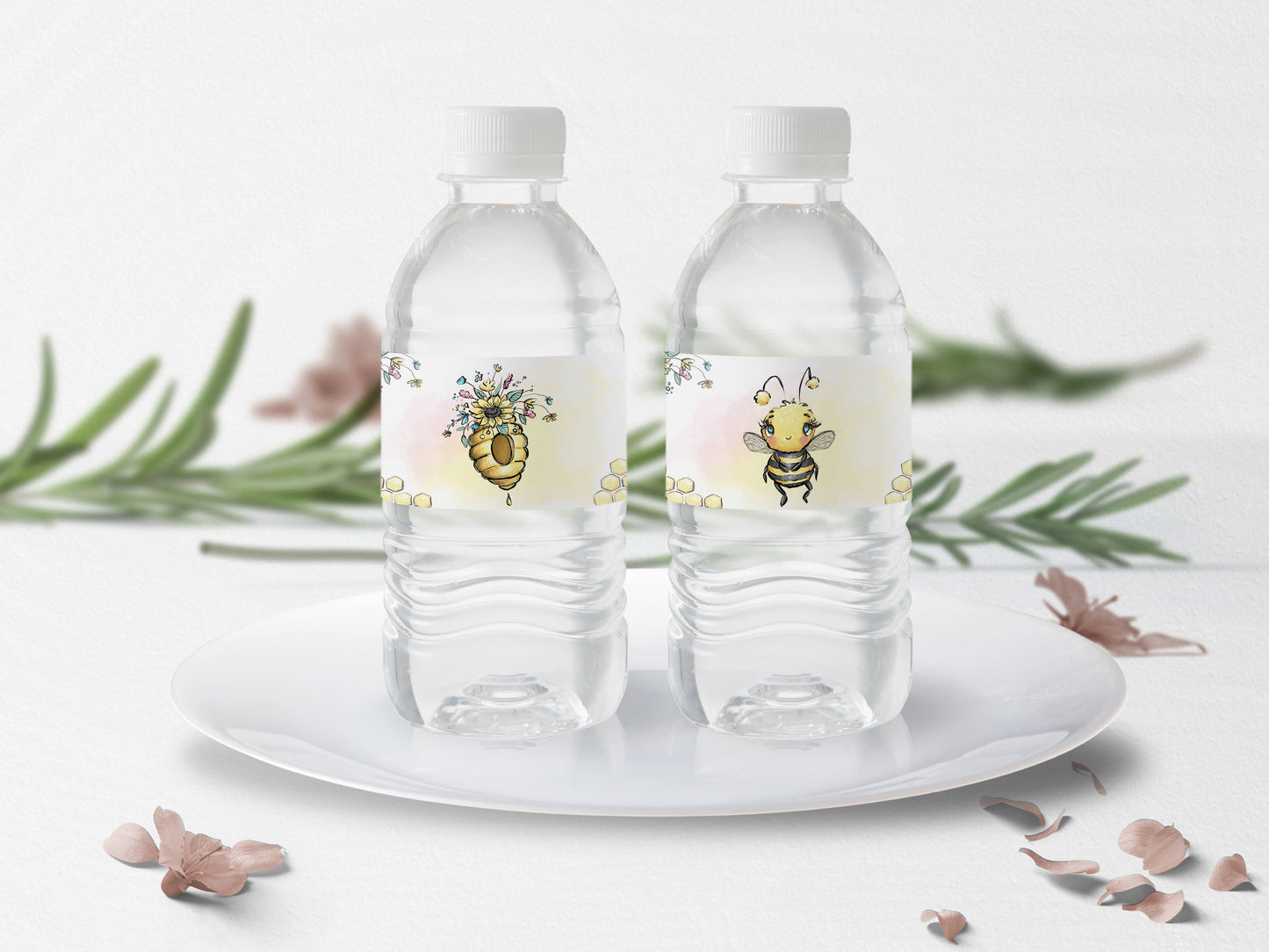 Bee Water Bottle Labels | Bee Themed Party Decorations - 61A