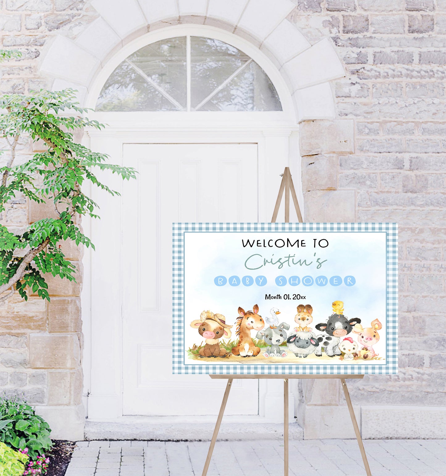 Editable Farm Baby Shower Welcome Sign | Farm theme shower decorations - 11C2