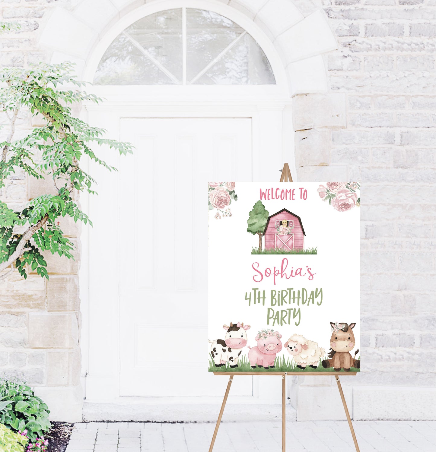 Farm Birthday Welcome Sign | Editable Barnyard Party Printable - 11A