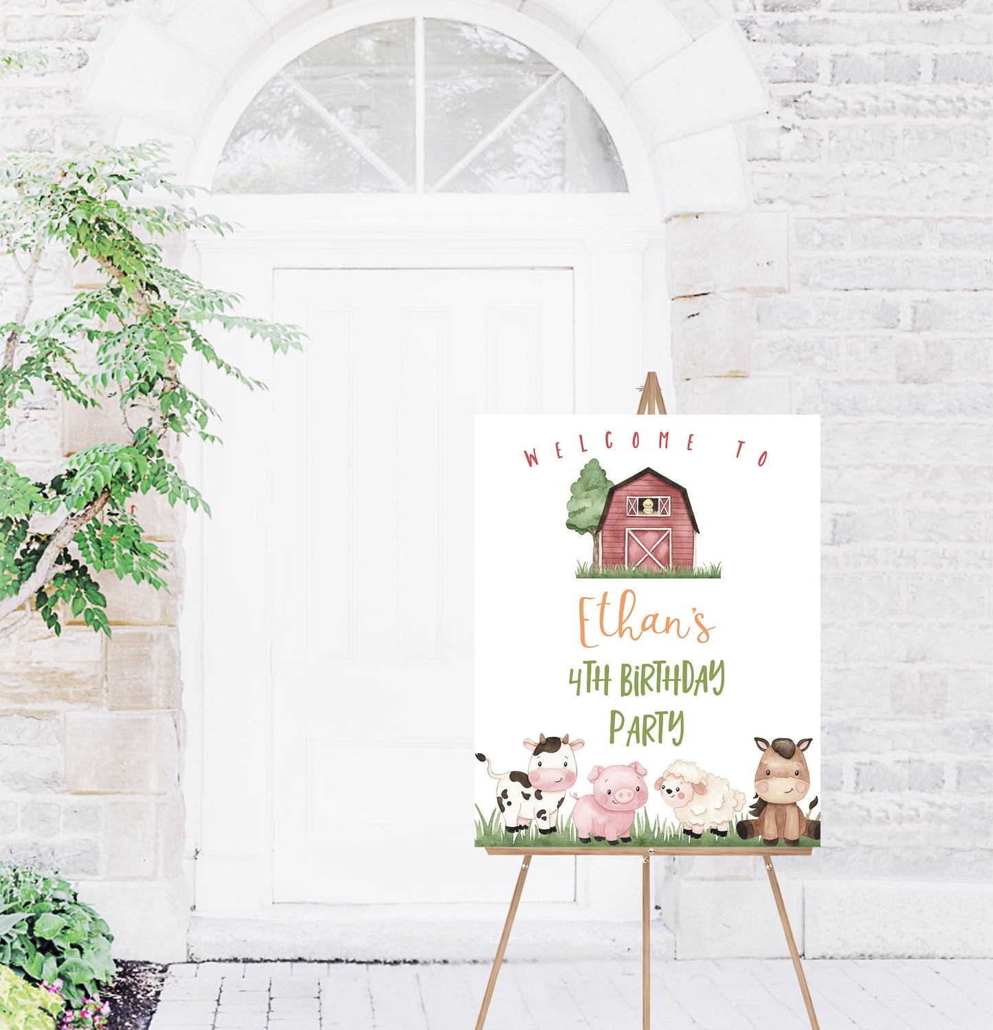 Farm Birthday Welcome Sign | Editable Barnyard Party Printable - 11A