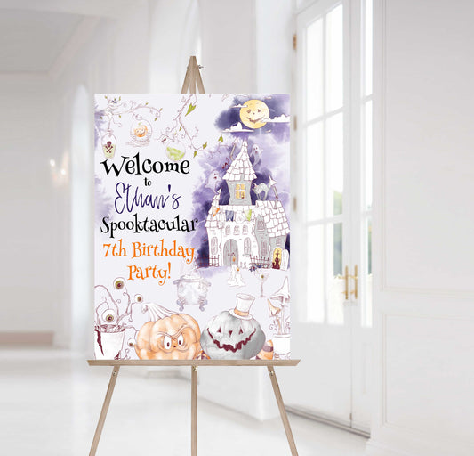 Editable Halloween Birthday Welcome Sign - 31