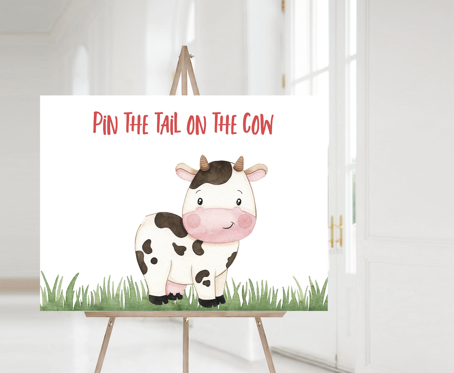 Pin The Tail On The Cow | Farm Birthday Party Game - 11A