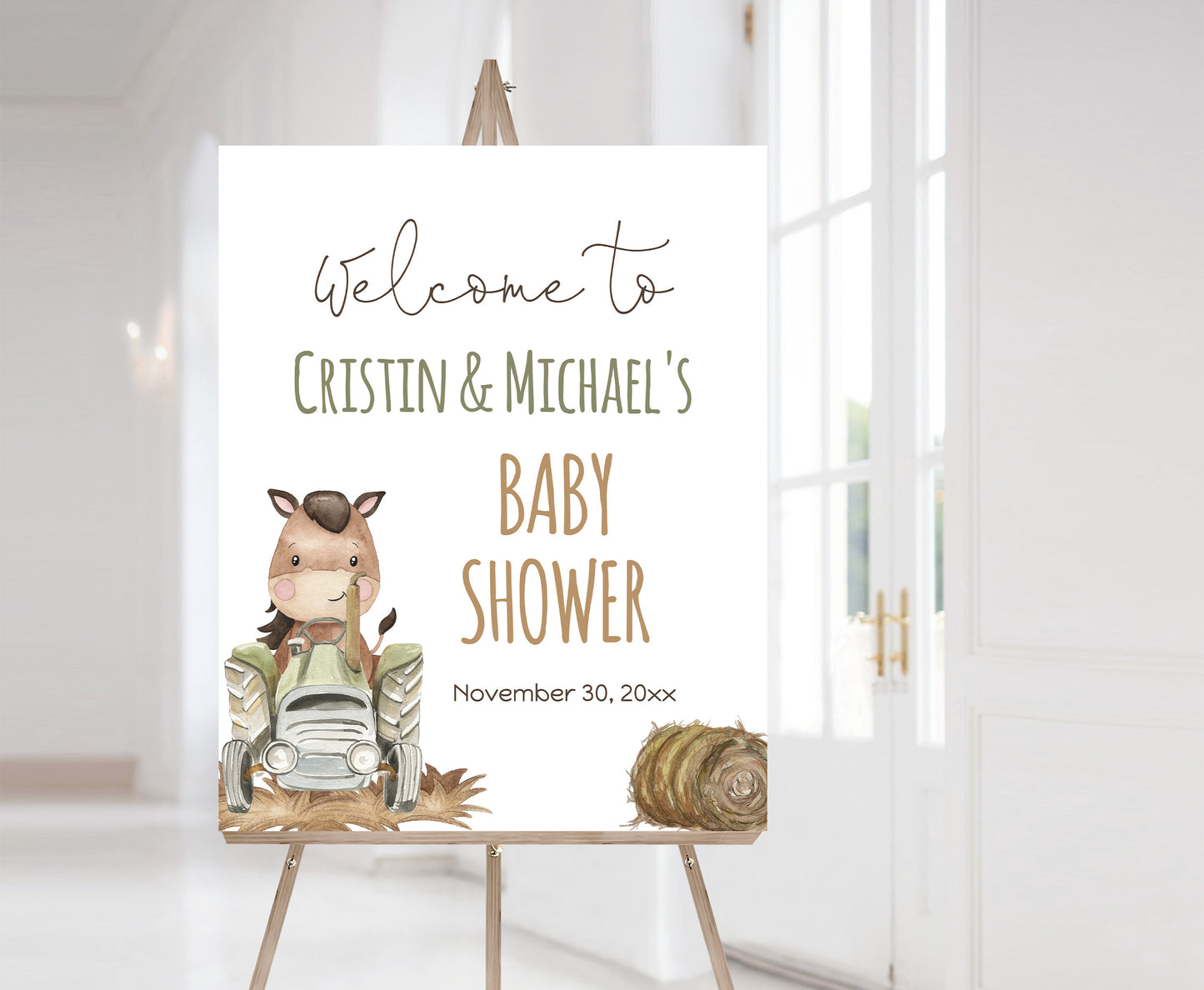 Horse Welcome Sign | Farm Baby shower decorations - 11E