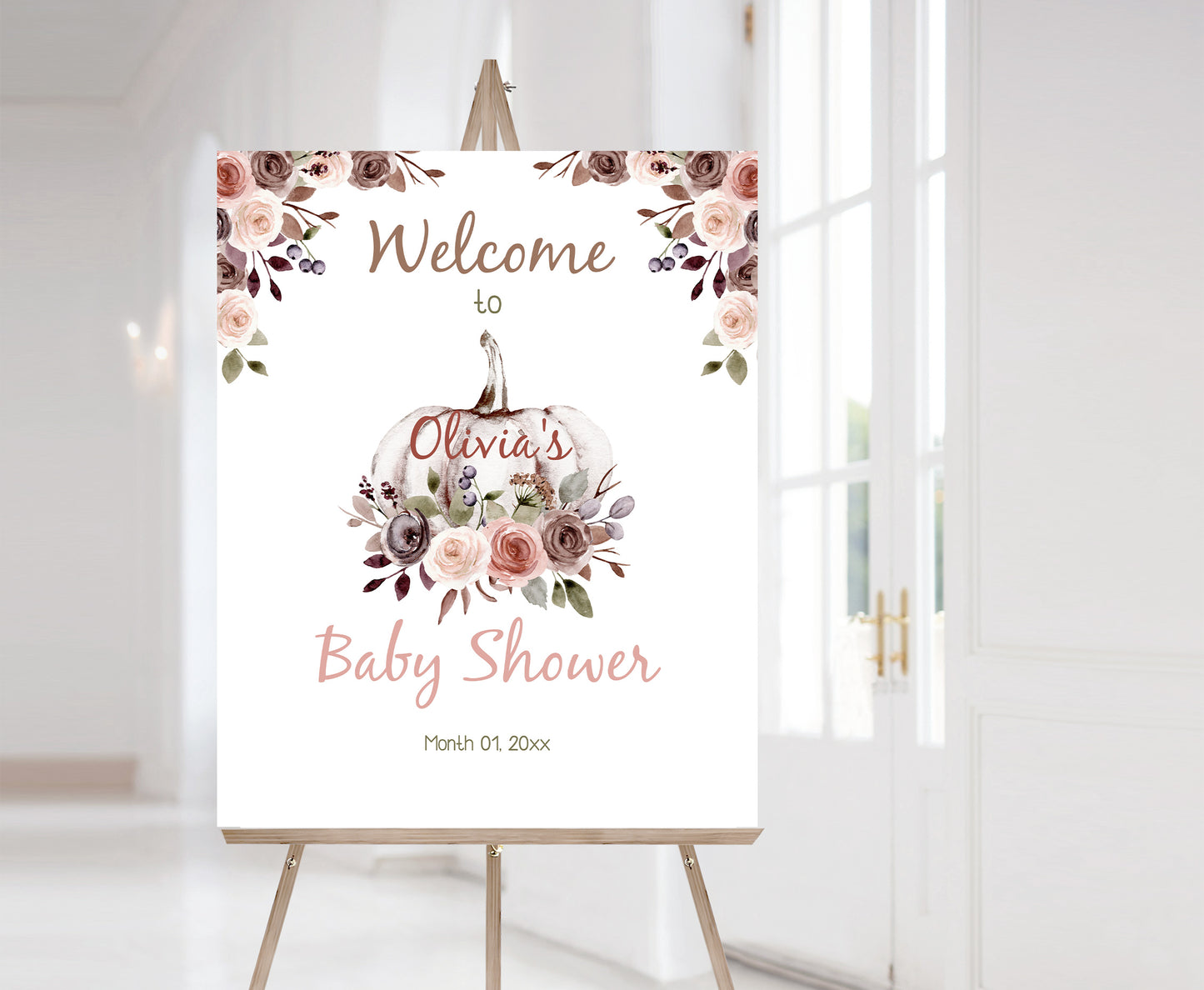 Editable Pumpkin Welcome Sign| Fall Baby Shower Decorations - 30I