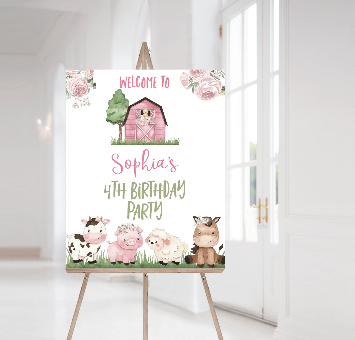 Farm Birthday Welcome Sign | Editable Barnyard Party Printable - 11A