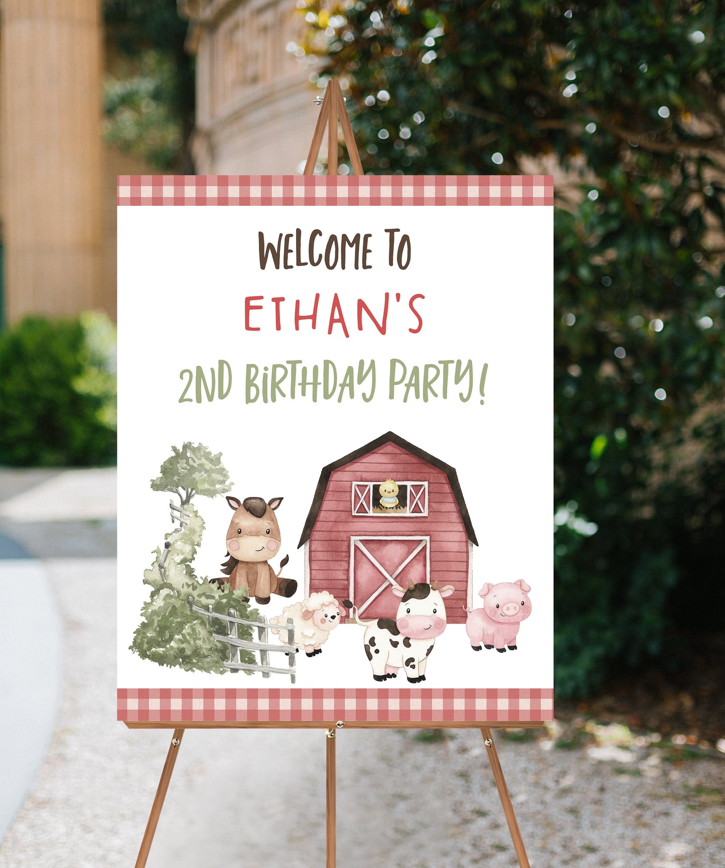 Farm Birthday Welcome Sign | Barnyard Party Decorations - 11A