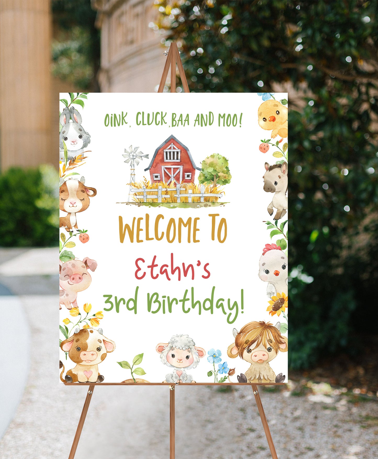 Farm Birthday Welcome Sign | Editable Barnyard Party Printable - 11D