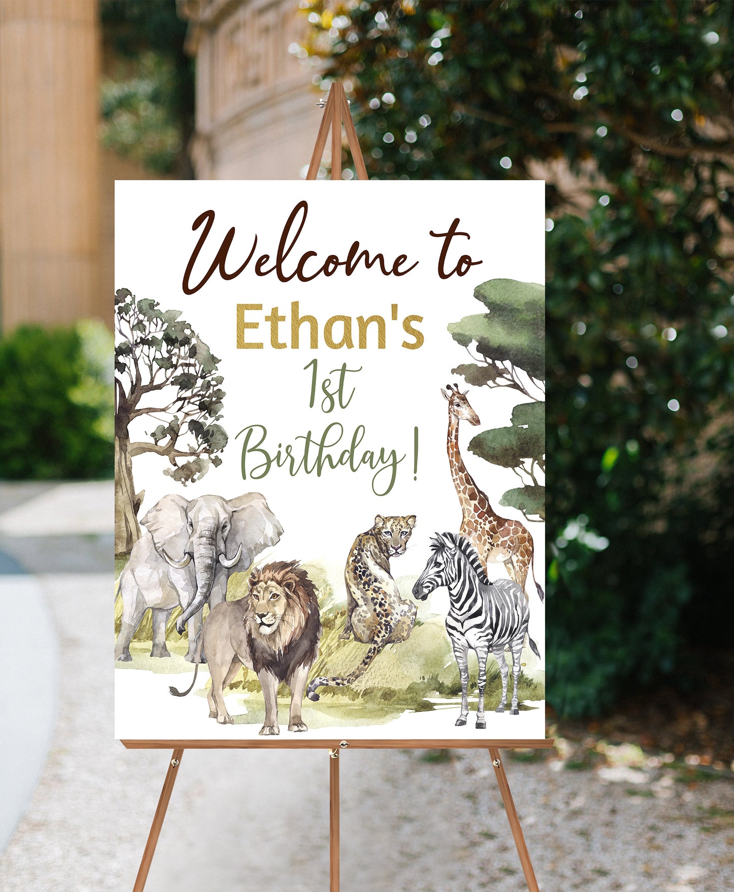 Editable Safari Welcome Sign | Jungle birthday  party decorations - 35I