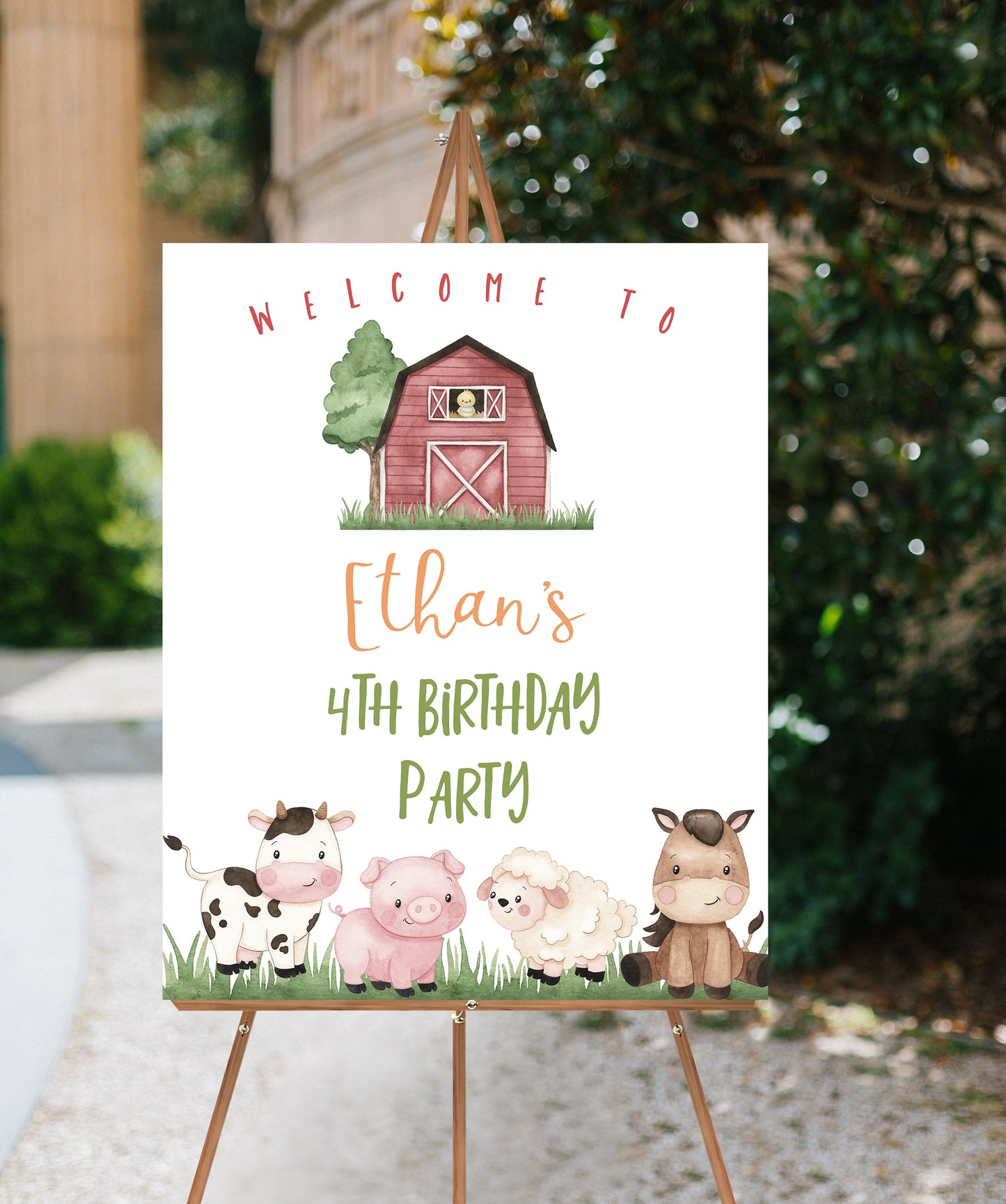 Farm Birthday Welcome Sign | Editable Barnyard Party Printable - 11A