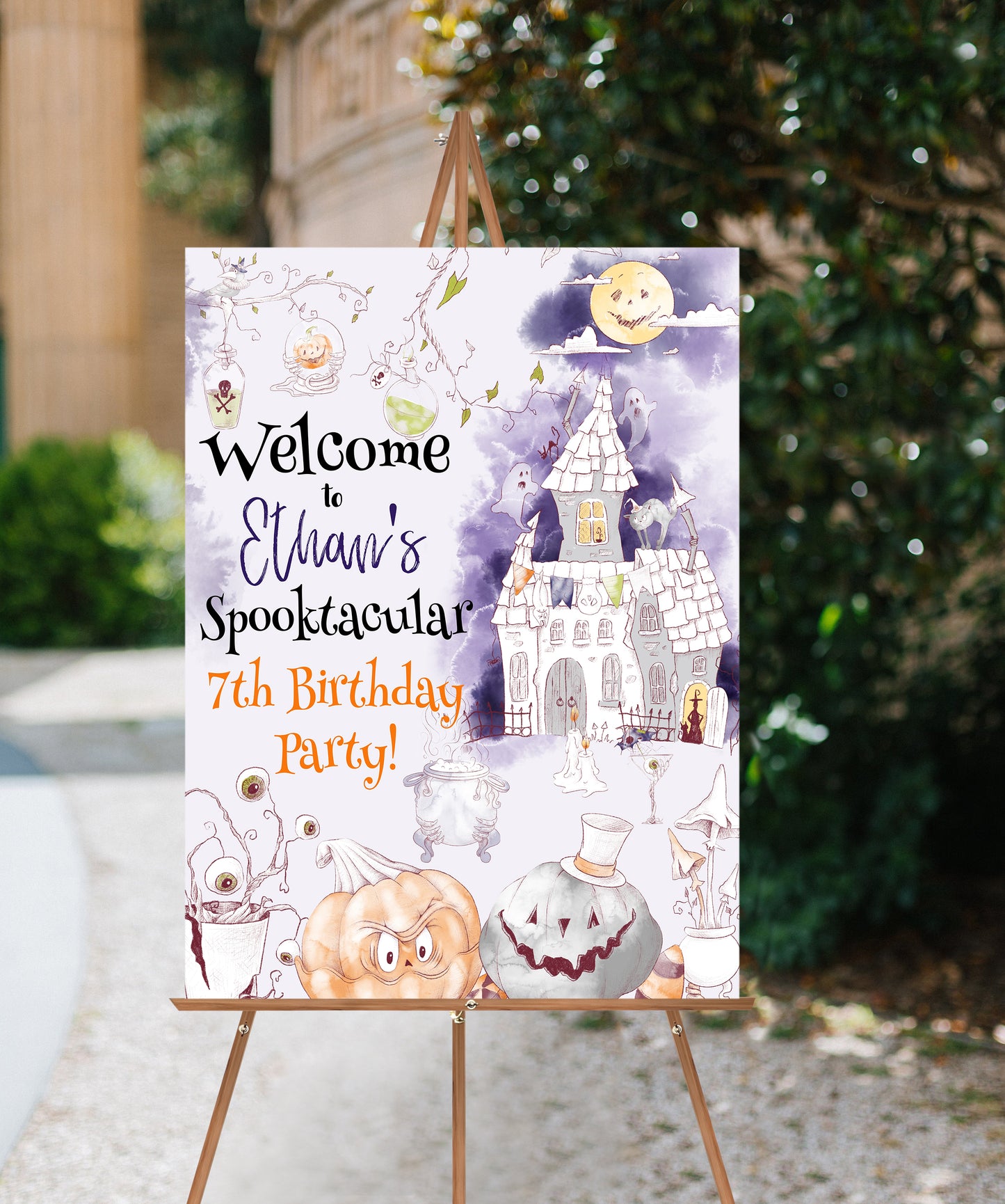 Editable Halloween Birthday Welcome Sign - 31