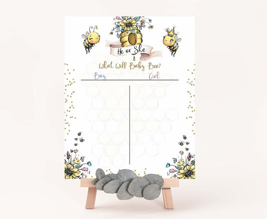 Bee Voting Sign | What will baby bee Gender Reveal Game - 61A