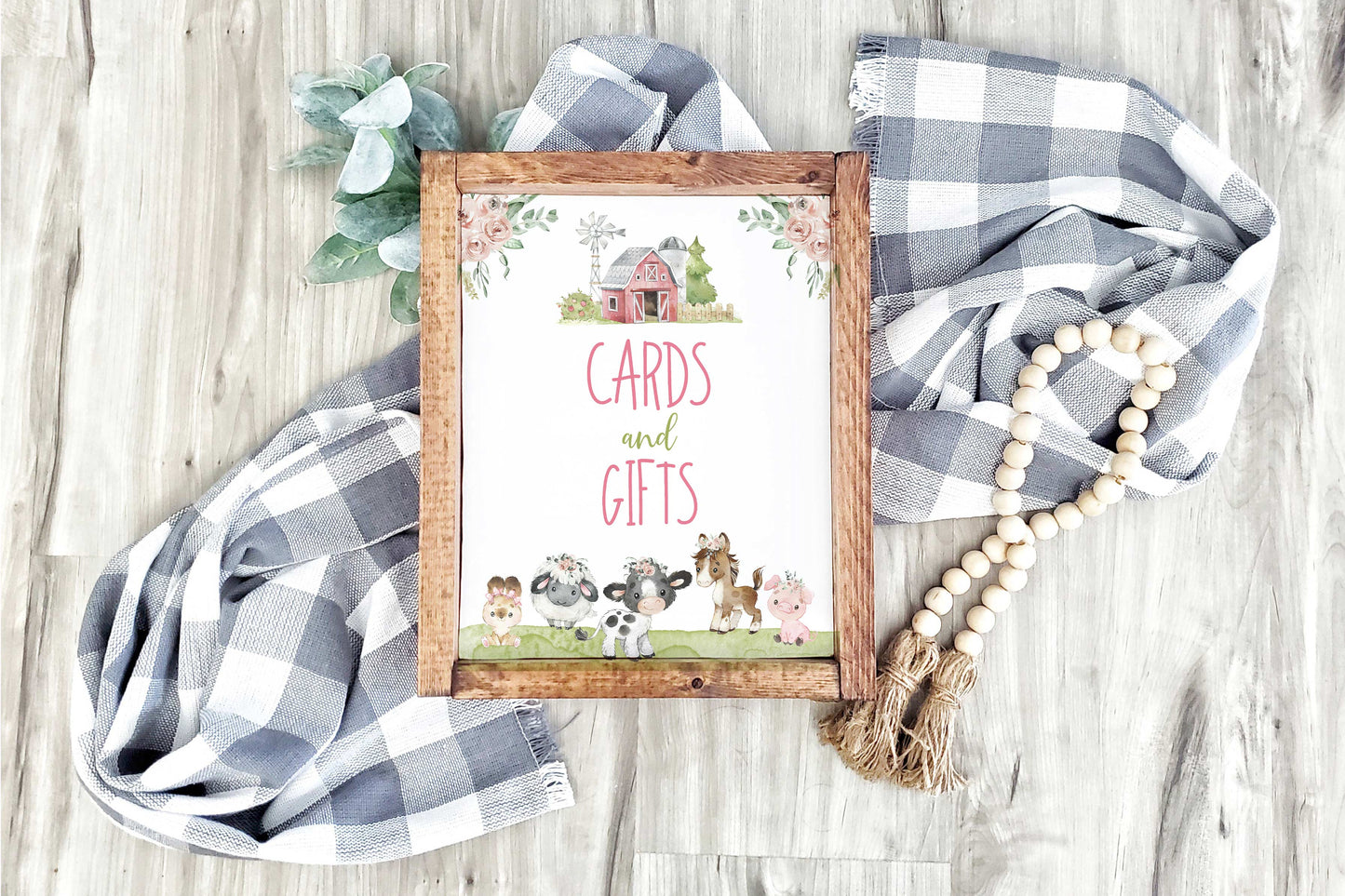 Cards and Gifts Sign Printable | Floral Farm Party Table Decoration - 11C1