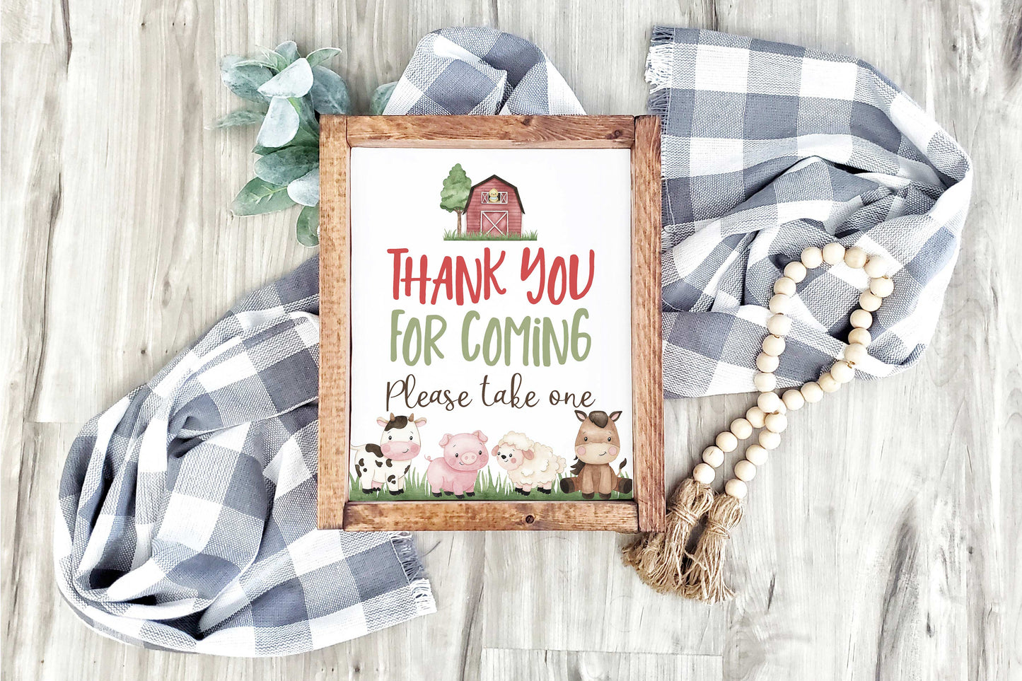 Thank You For Coming Sign Printable | Farm Party Table Decoration - 11A