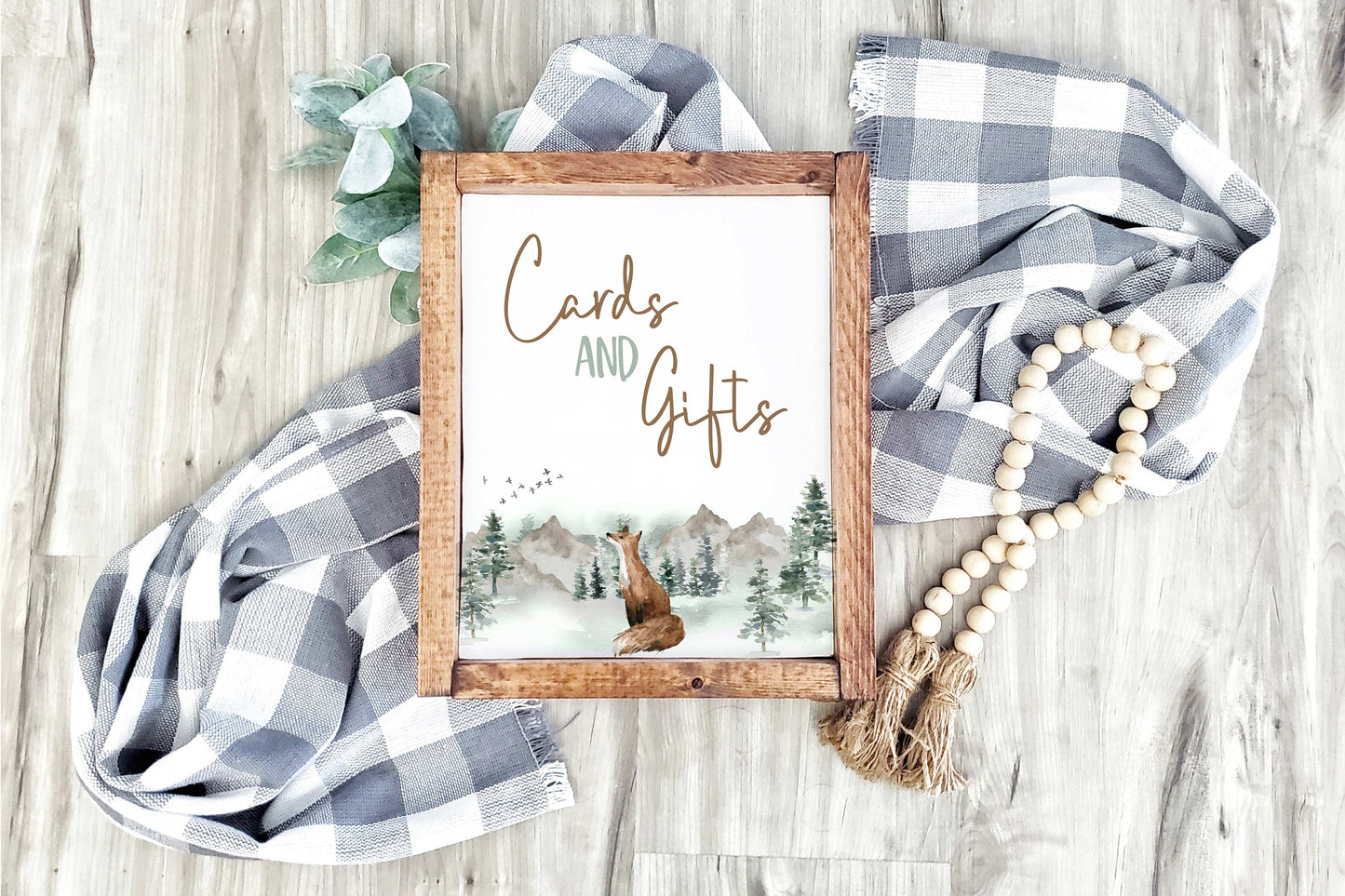 Cards and Gifts Sign Printable | Woodland Party Table Decoration - 47H