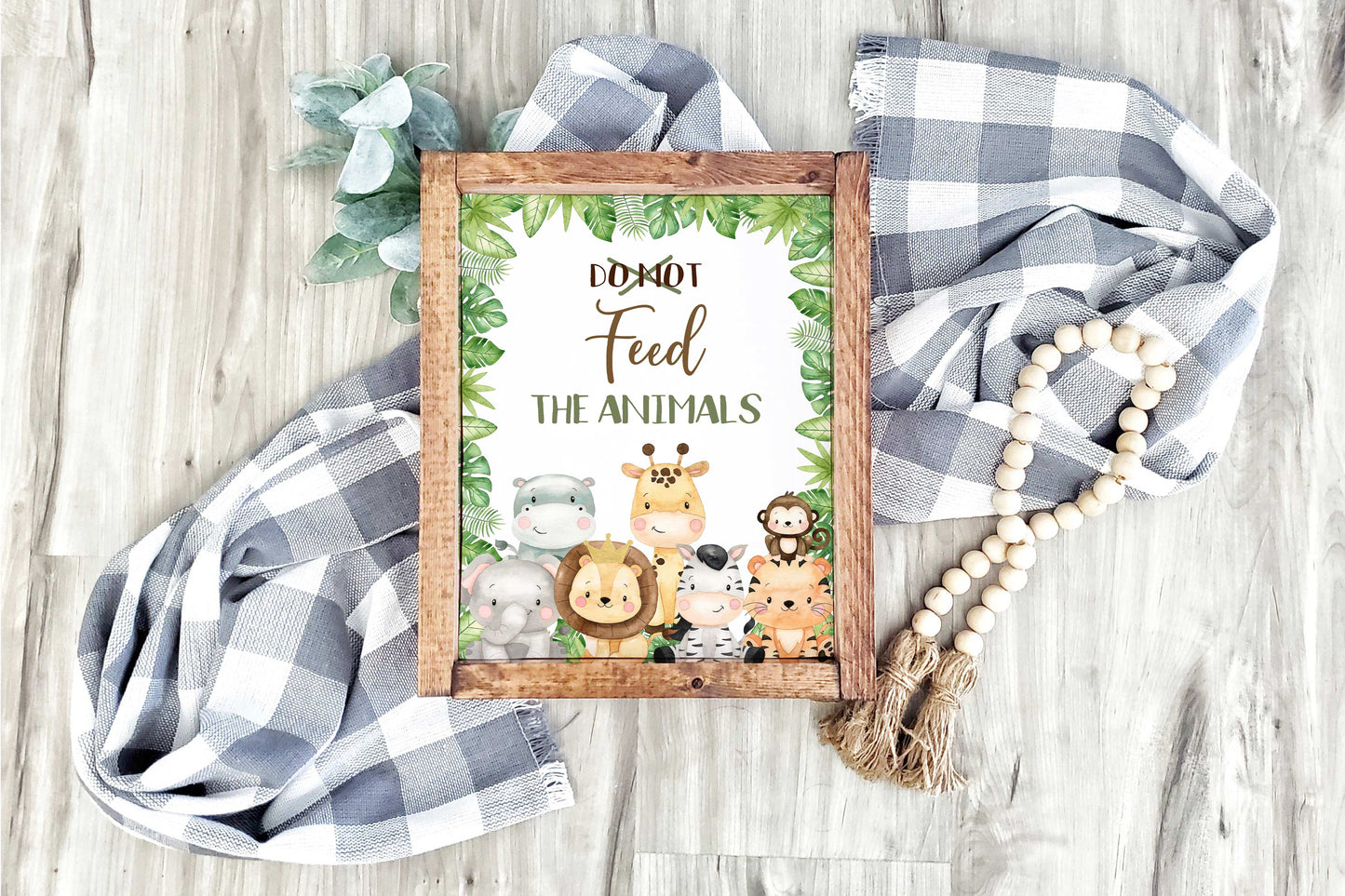 Safari Do not feed the Animals Sign | Jungle Animals Party Table Decorations - 35E