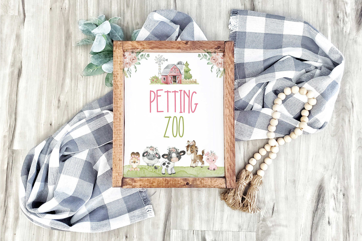 Petting Zoo Sign | Girl Farm Party Decorations - 11C1