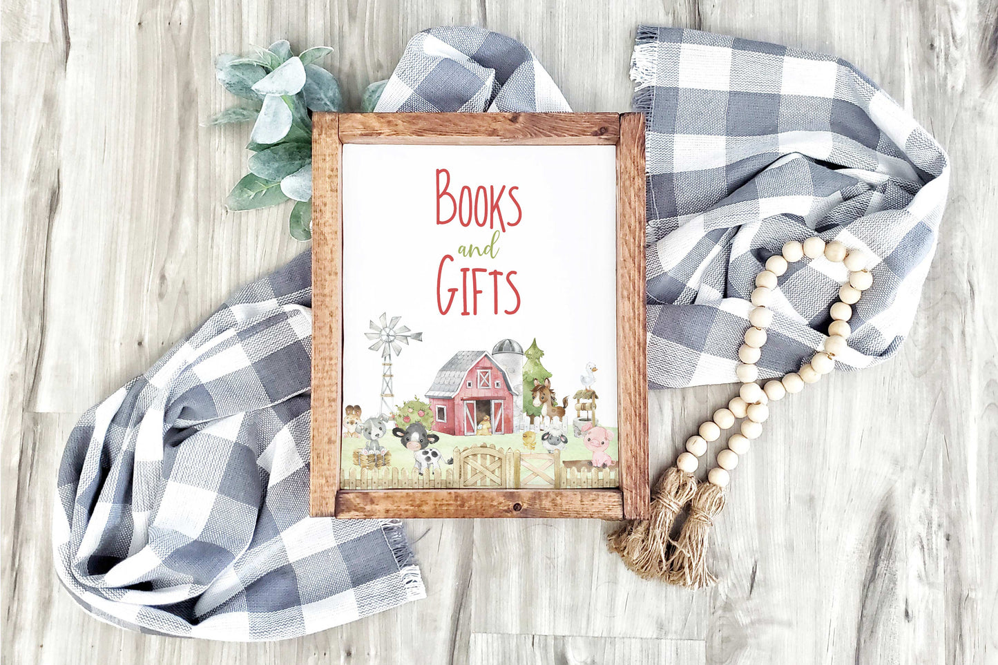 Books and Gifts Sign Printable | Farm Baby Shower Table Decoration - 11C1