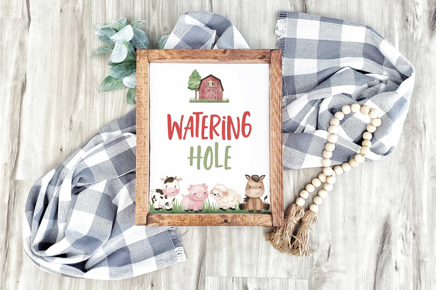 Watering Hole Sign Printable | Farm Party Table Decoration - 11A