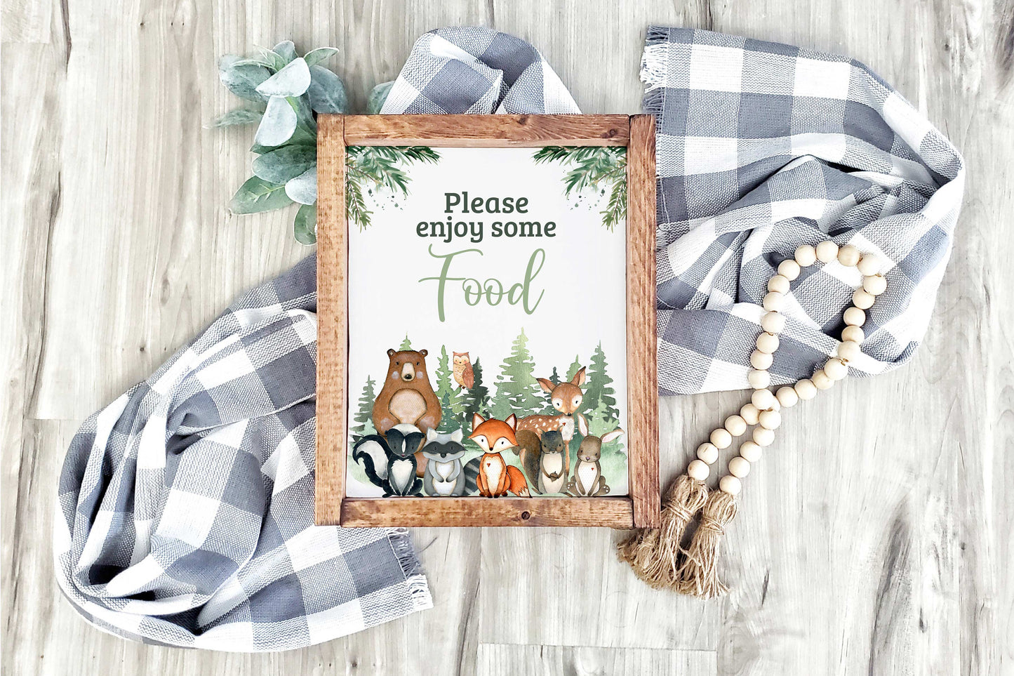 Woodland Food Sign | Forest Animals Party Table Decorations - 47J2