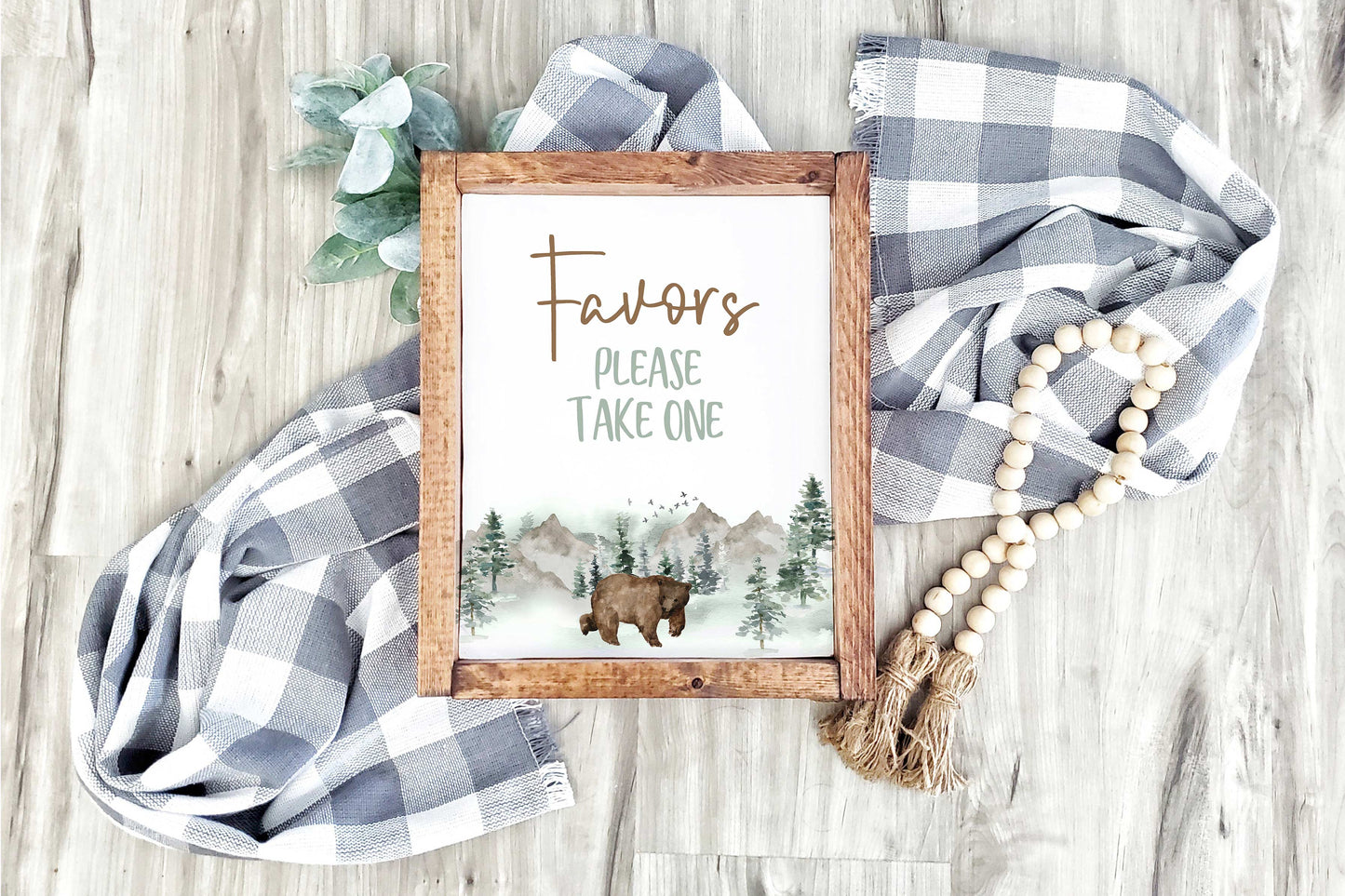 Woodland Favors Sign | Forest Animals Party Decorations - 47H