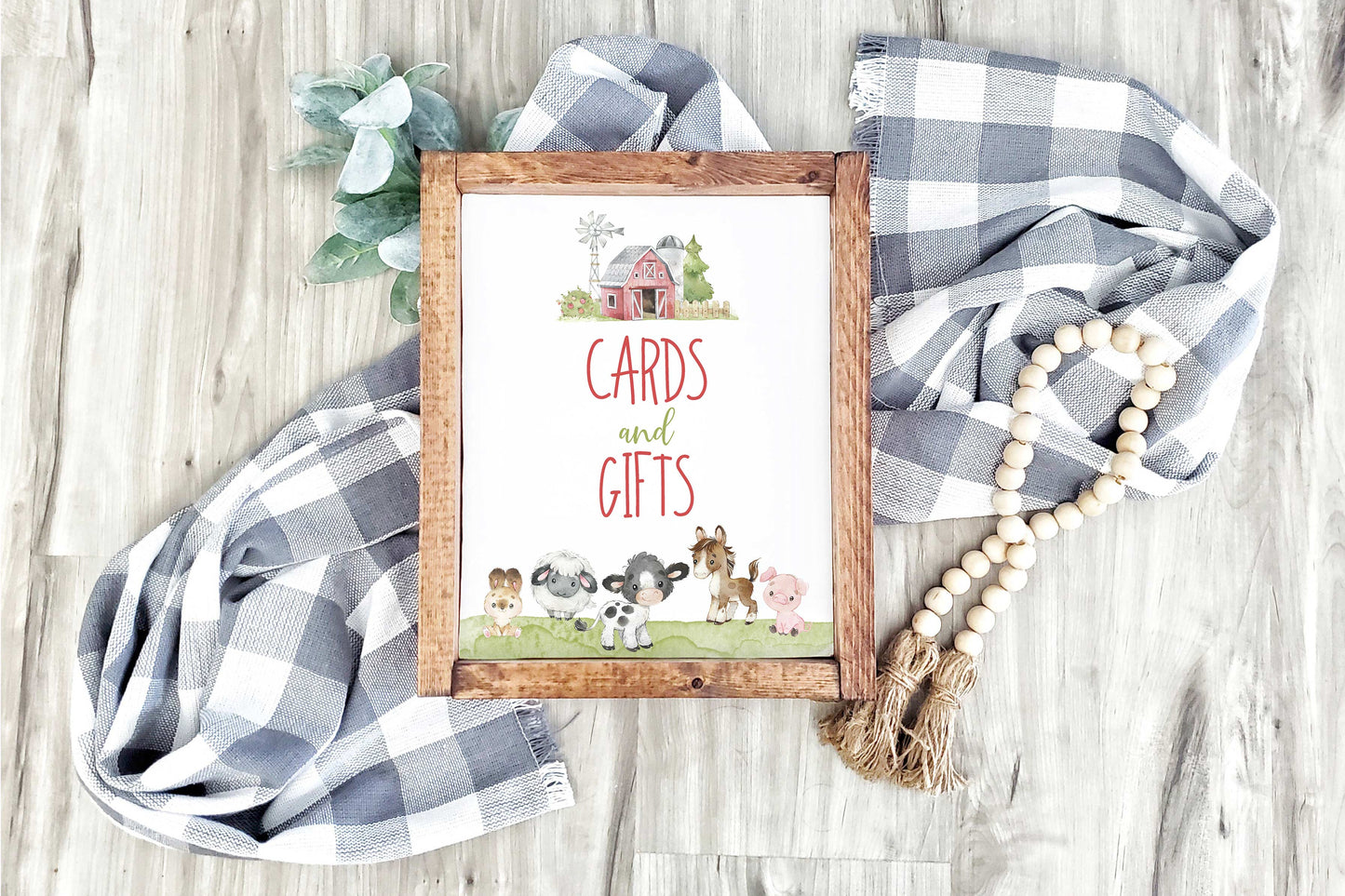 Cards and Gifts Sign Printable | Farm Party Table Decoration - 11C1