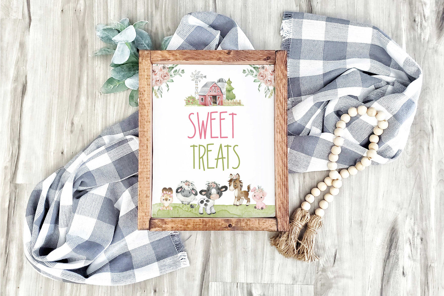 Sweet Treats Sign Printable | Floral Farm Party Table Decoration - 11C1