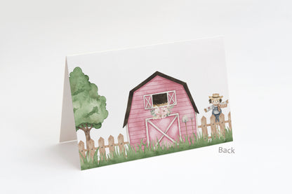 Floral Farm Place Cards | Girl Barnyard Party Table Decorations - 11A