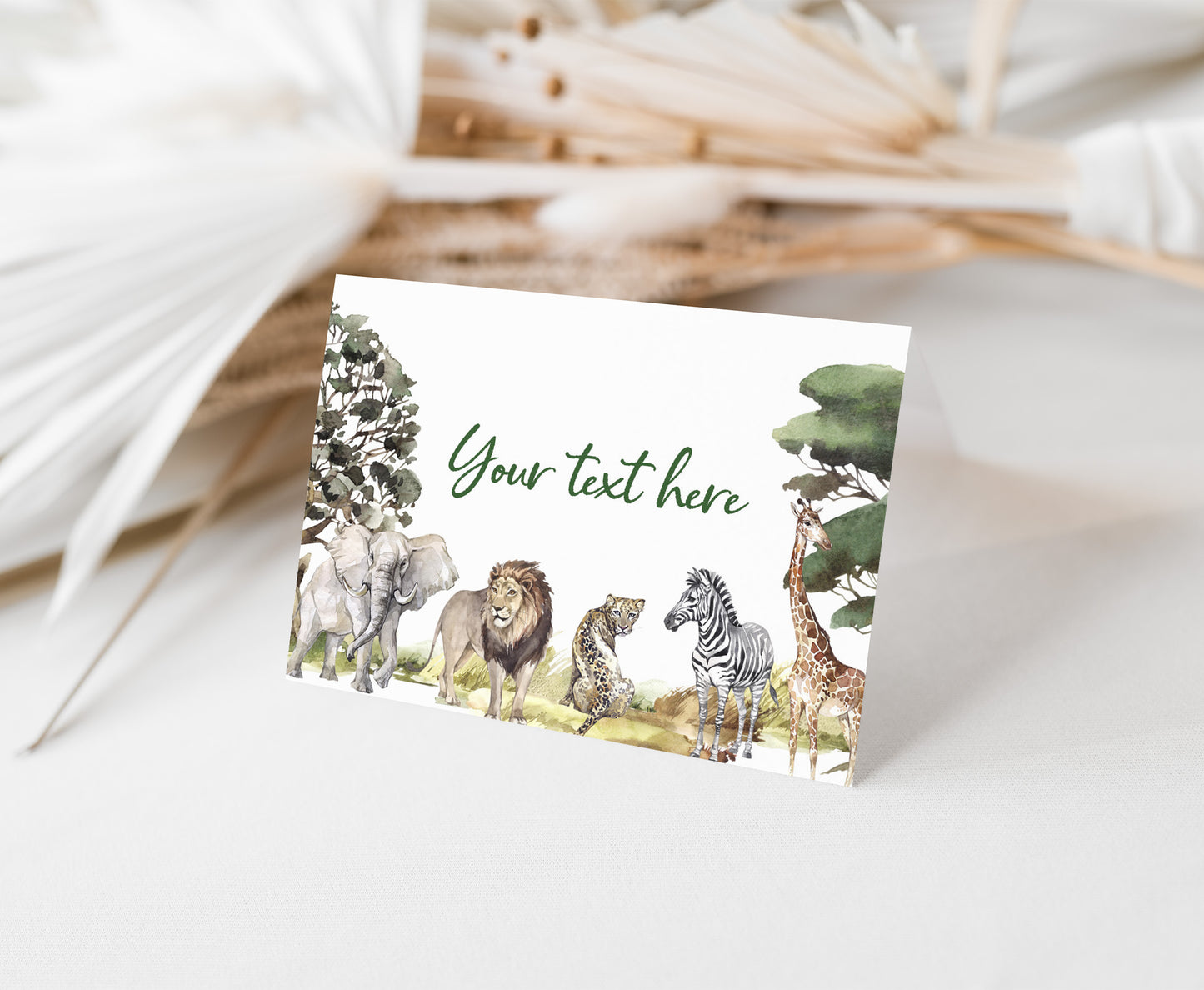 EDITABLE Safari Animals Place Cards |  Jungle Party Food Labels - 35I