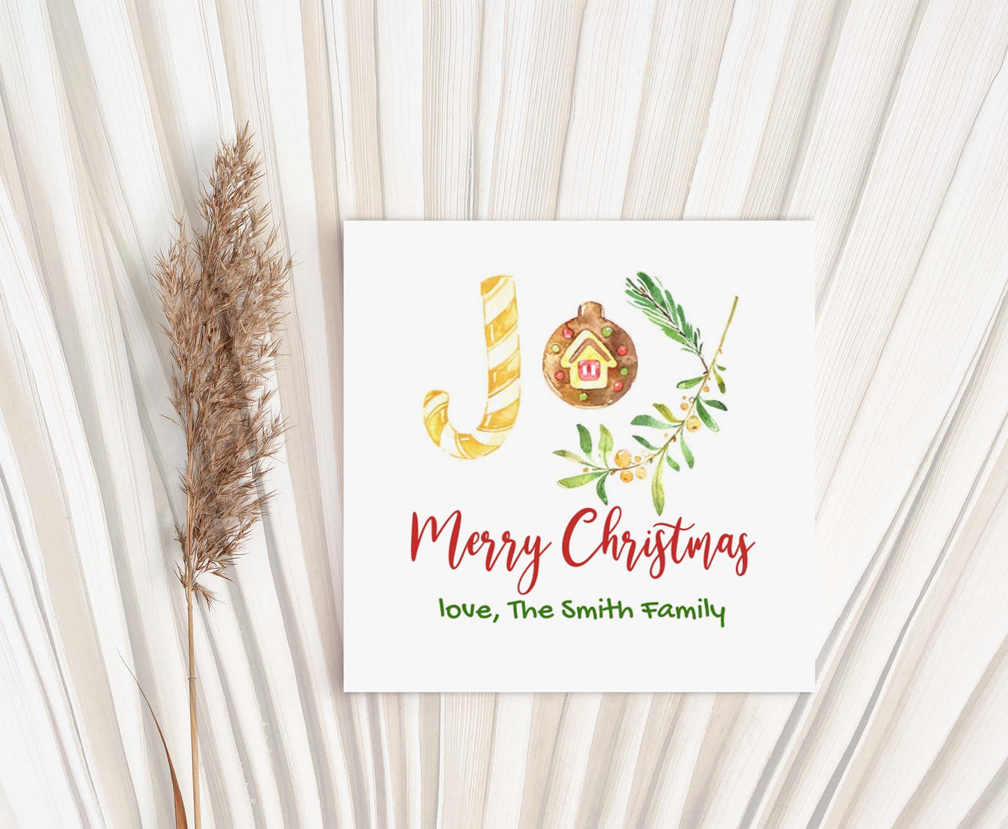 Joy Merry Christmas Sweet 2"x2" Tag | Editable Merry Christmas Gift Tag - 112
