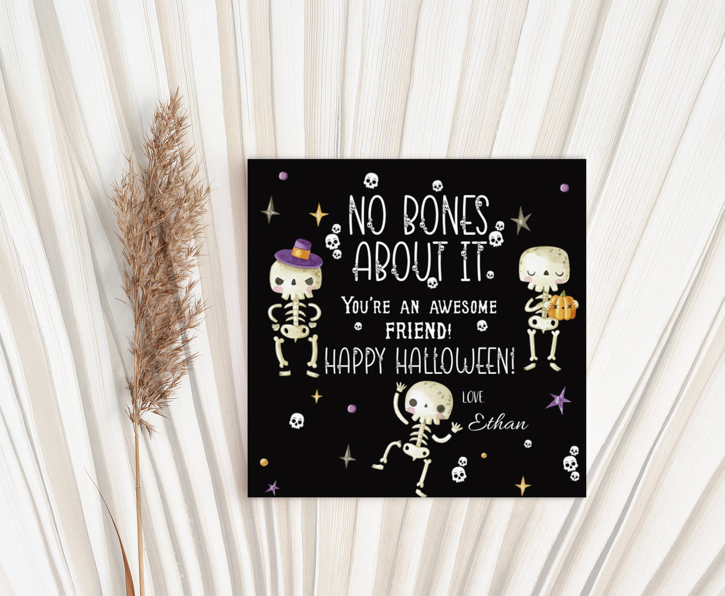 No Bones About it 2x2 Tags | Editable Halloween Gift Tags - 115