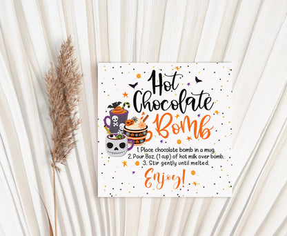 Hot Chocolate Bomb Tags 2"x2" | Halloween Favor Tags - 115