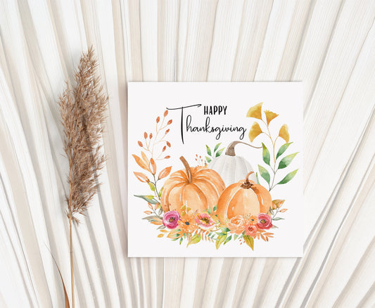 Happy Thanksgiving Tags 2"x2" | Pumpkin Favor Tags - 30