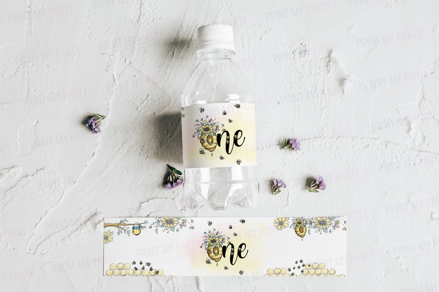 Bee First Birthday Water Bottle Labels | Sweet to Bee ONE Party Decorations - 61A