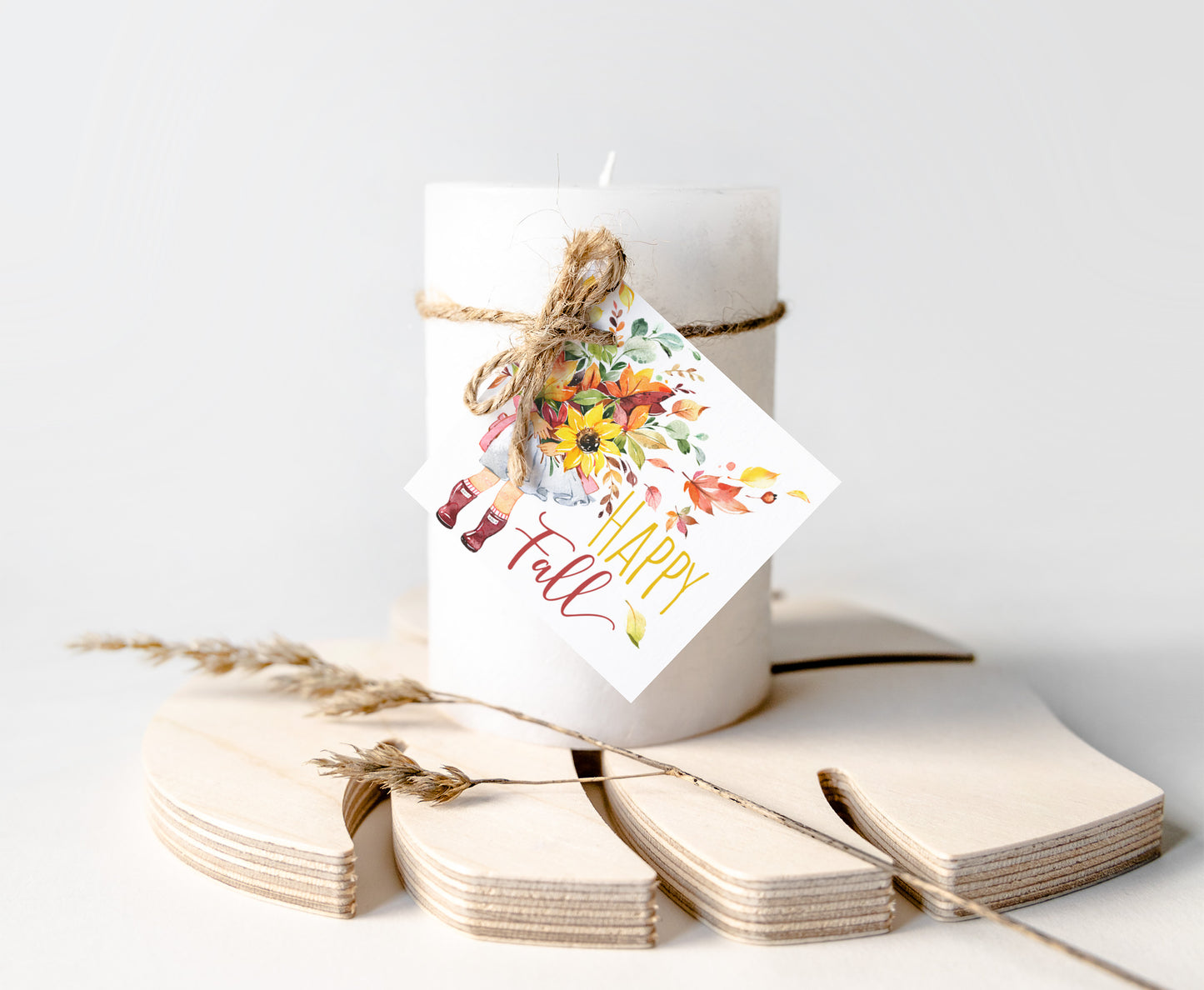 Happy Fall Square Tags | Fall Gift Tags - 30
