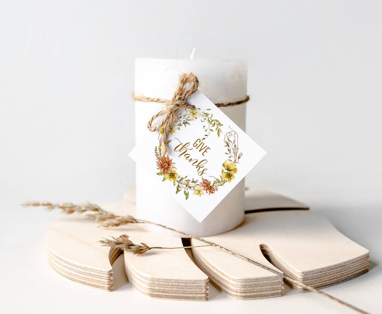 Give Thanks Tags 2"x2" | Thanksgiving Favor Tags - 118
